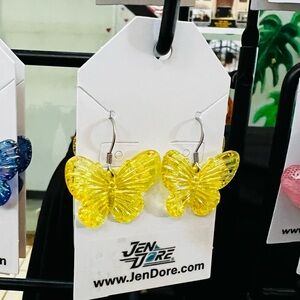 JenDore Handmade Butterfly Dangle Drop Earrings Hypoallergenic Tarnish Resistant